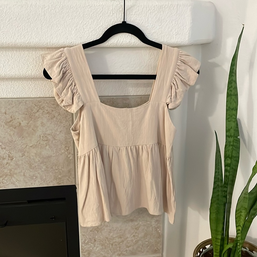 Miou Muse Sleeveless Linen Top